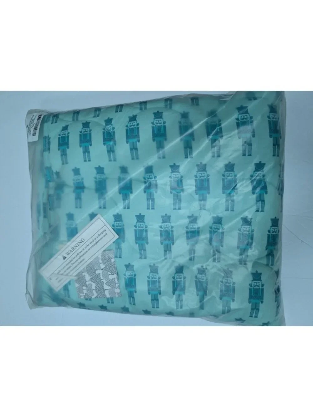 Kate Quinn Bamboo Classic Quilted Stroller Blanket Quilt Aqua Nutcrackers
